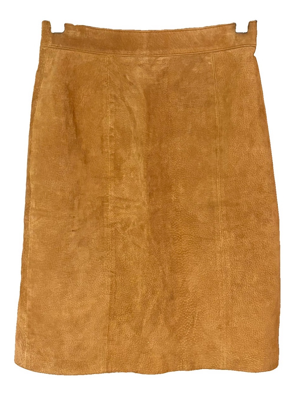 Express Compagnie Internationale Vintage Suede Leather A Line Skirt Tan Size 7